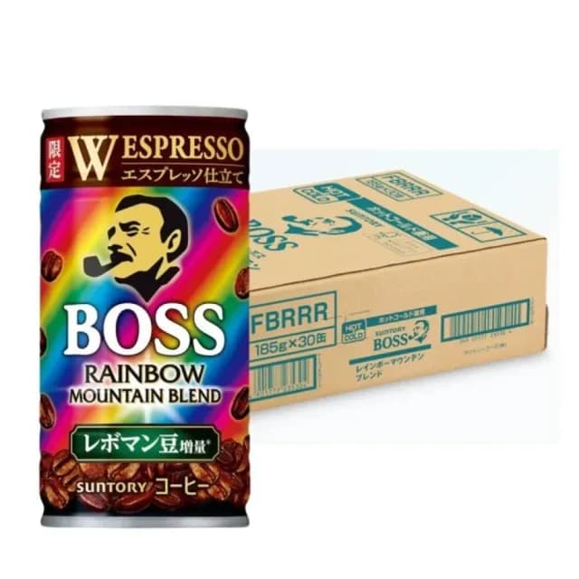 【BOSS】日本SUNTORY三多利 BOSS咖啡 彩虹咖啡-濃郁185mlx30入 精品級咖啡/日本原裝進口