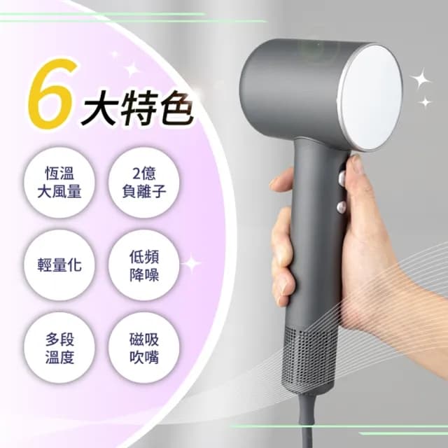【微糖嚴選】獨家3億負離子吹風機(含3件配件/組*1組)