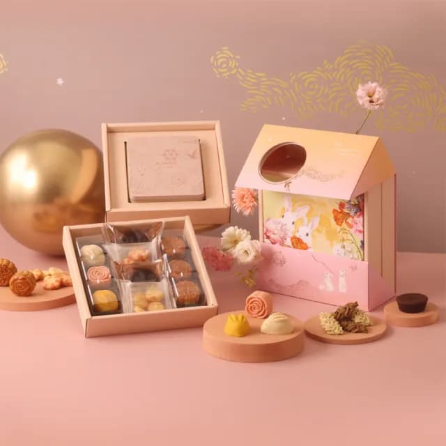 【金格食品】中秋限定幻采月禮盒B款5入組(桃山月餅/廣式月餅/浪花朵朵曲奇餅乾禮盒C款)_中秋禮盒