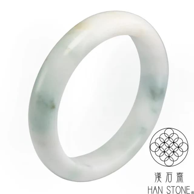 【漢石齋】情人節禮物 天然翡翠A貨 手鐲玉鐲 飄花種帶黃翡 福 利 品(手圍17.7/版寬11.8mm)