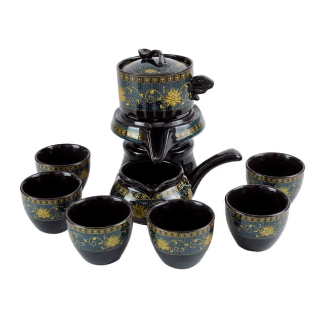 【MASTER】半自動茶具組 茶具禮盒 泡茶濾網 懶人泡茶 泡茶器具 旅行茶具 5-TA6S(一壺六杯 時來運轉)