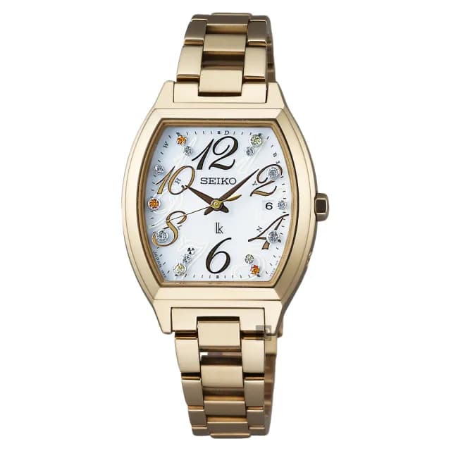 【SEIKO 精工】精工 LUKIA 聖誕限量太陽能電波女錶-銀x金/27mm 畢業 禮物 送禮(1B22-0BB0K SSVW084J)