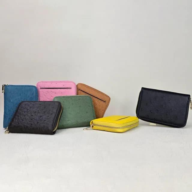 【M2nd】珍稀鴕鳥皮便攜零錢包(T05A)