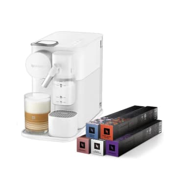 【Nespresso】膠囊咖啡機 Lattissima One_瓷白色(訂製咖啡時光50顆組/入厝/義式/拿鐵/奶泡機)