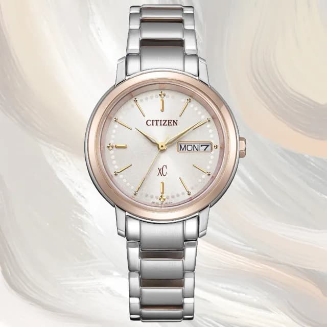 【CITIZEN 星辰】xC系列 簡約時尚 光動能腕錶 七夕 情人節 送禮 推薦(EW2429-56X)