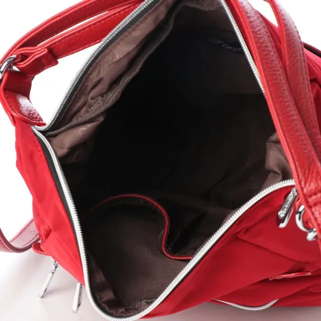 【FIRANO】雙11 情人節禮物 U型可手提/後背尼龍2 WAY 兩用包(黑)