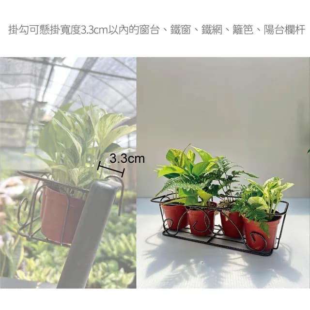 【Gardeners】鐵製植物掛勾長花架-2尺(窗台花架、吊掛植物、植物花架、盆栽容器、植物收納)
