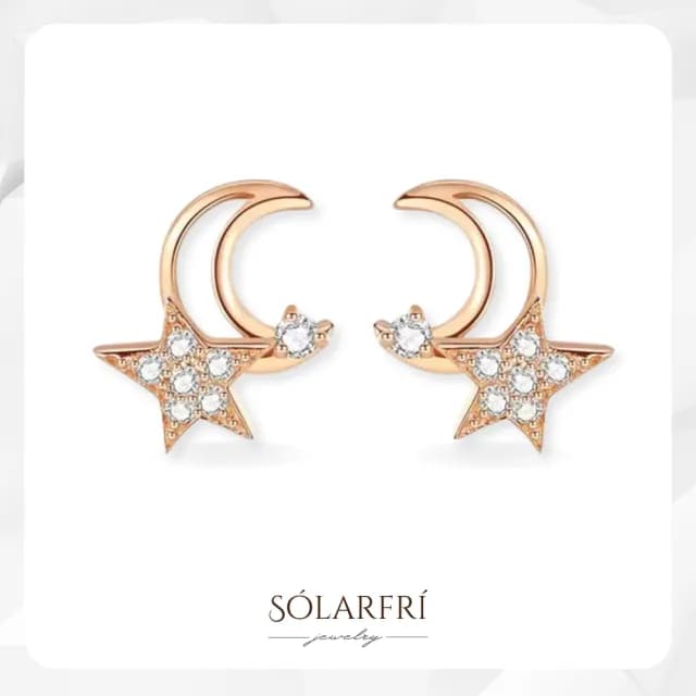 【SOLARFRi】耳針式耳環｜閃耀星月相映親膚低敏耳環 附品牌禮盒包裝(閨蜜情人女友母親老婆禮物)