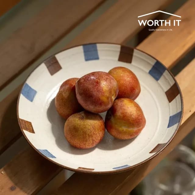 【渥思】日式粗陶螺紋盤(深盤.菜盤.盤子.餐具.陶瓷盤.入厝禮)