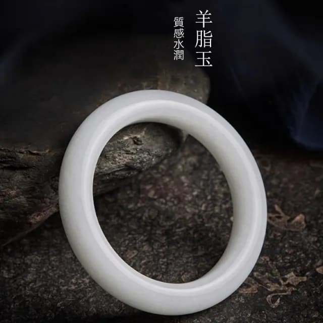 【Penny珮妮】羊脂漢白玉寬版手鐲(母親節 送女友 情人節 生日 交換禮物 尾牙 新年 結婚)