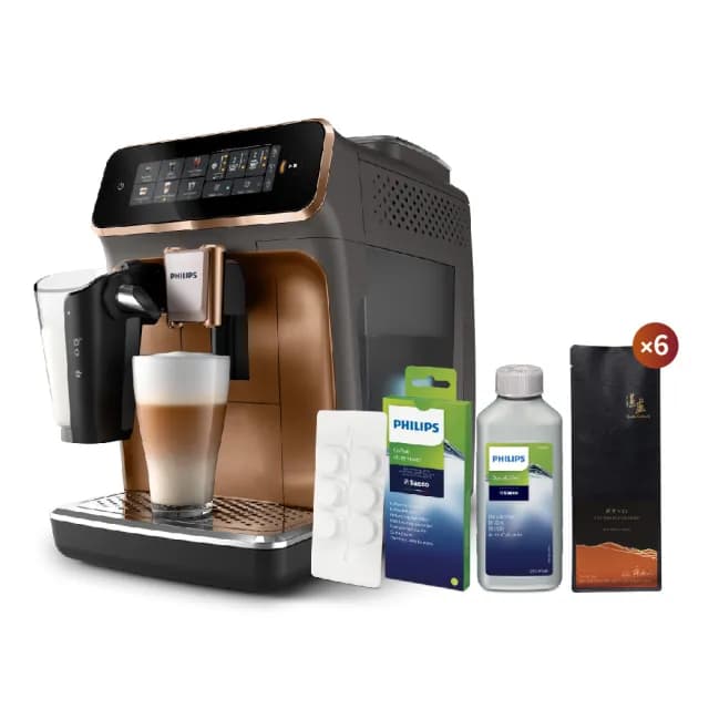 【Philips 飛利浦】LatteGo 雙溫萃取全自動義式咖啡機 經典銀 /香檳金(EP3347)
