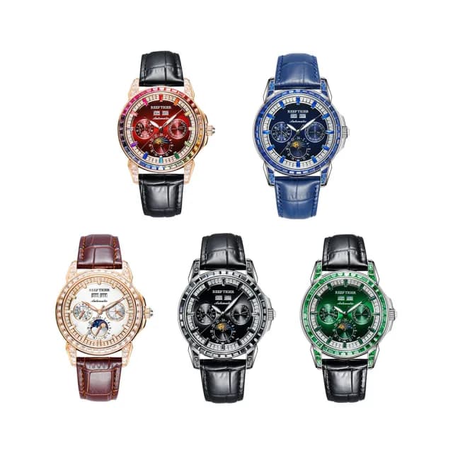 Reef Tiger 瑞夫泰格 藝術家系列-天文台 RGA1988 真三眼 年月顯示 日月星辰 夜光 機械 手錶