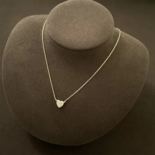 【CReAM】Quilla 925純銀心型愛心碎鑽金色銀色女項鍊(生日 禮物 送禮 禮盒)