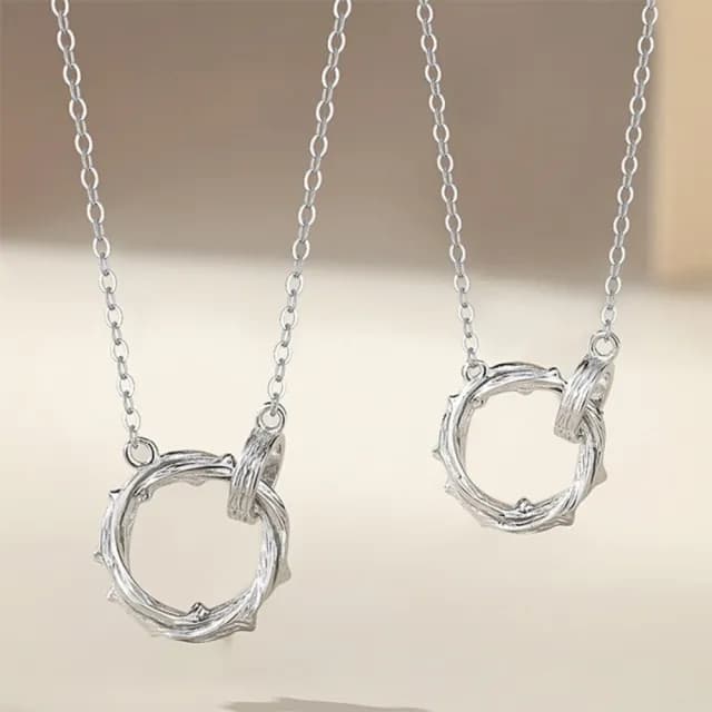 【紐約精品】現貨+預購 頂級925純銀項鍊鎖骨鏈情人節禮物情侶對鍊配件(荊棘莫比烏斯情侶項鍊2款a1kp4)