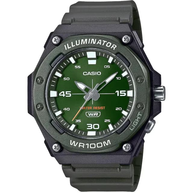 【CASIO 卡西歐】學生錶 運動風大三針手錶-綠 送禮 禮物 推薦(MW-620H-3AV)