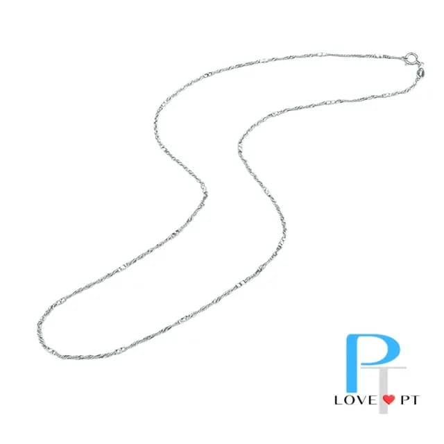 【love pt】PT950鉑金項鍊/白金項鍊 水波+圓柱機刻 44.5cm  搶先週年慶(鼎元珠寶 鉑金 B180)