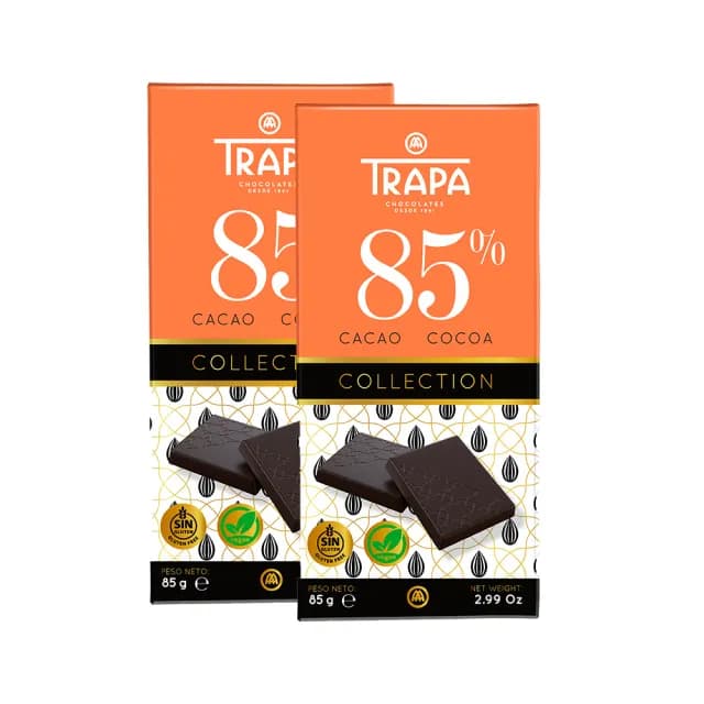 即期品【西班牙 Trapa】精選85%黑巧克力片85gX2片
