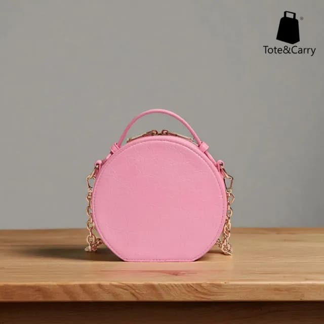 【Tote&Carry】情人節禮物 圓餅包 斜背包 粉紅色