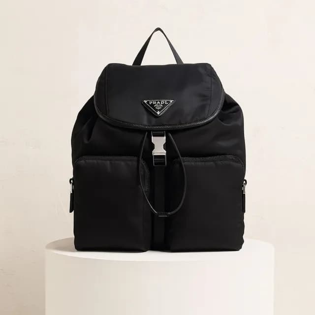 【PRADA 普拉達】精選暢銷尼龍後背包(經典三角LOGO)