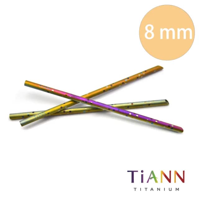 【TiANN 鈦安餐具】環保愛地球 點點款 純鈦吸管 單支(8mm)