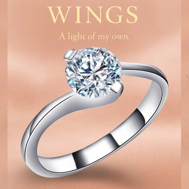 【WINGS】一克拉八心八箭戒指《天生耀眼》｜閃耀擬真鑽・極簡優雅風(送禮 女生禮物 禮盒 情人 七夕 生日)