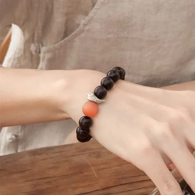 【LEESA】情人節禮物 琉璃珠\單圈手鍊\新中式\手鍊\手串\飾品\小葉紫檀\串珠手鍊