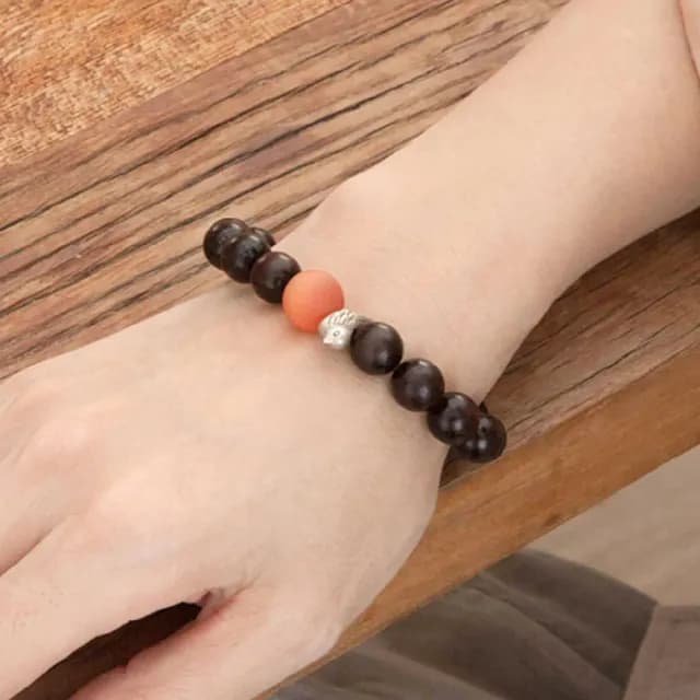 【LEESA】情人節禮物 琉璃珠\單圈手鍊\新中式\手鍊\手串\飾品\小葉紫檀\串珠手鍊