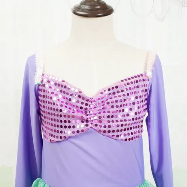 【橘魔法】美人魚洋裝+貝殼髮箍(萬聖節服飾 造型服 套裝 角色扮演 cosplay 表演 女童 兒童 童裝)