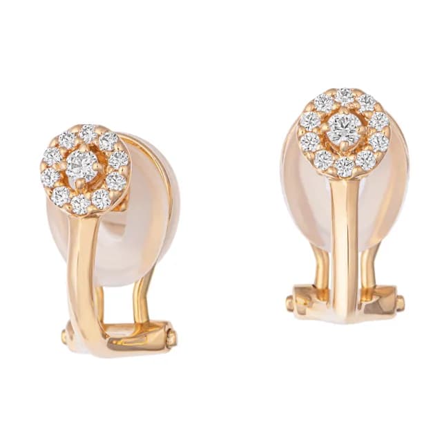 【Emperor Diamond 京華鑽石】18K黃 共0.19克拉 鑽石耳環 夾式耳環 金色旋律(夾式耳環)