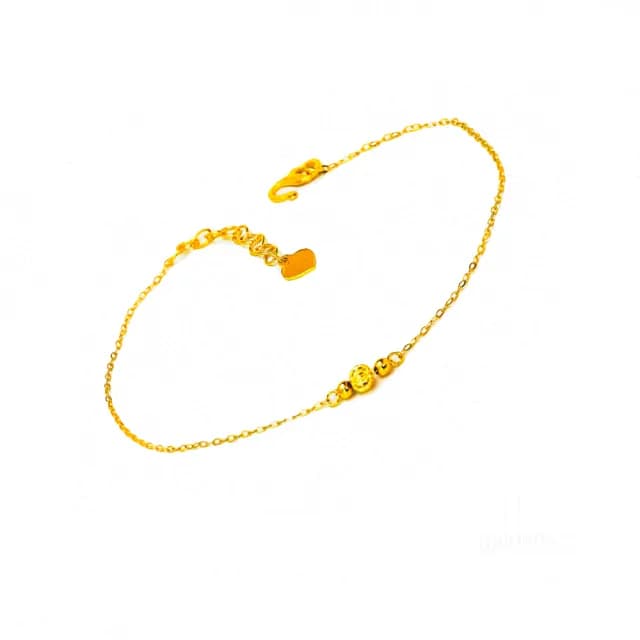 【金石盟】雙11黃金手鍊精巧金珠手鍊(0.22錢9999純金)