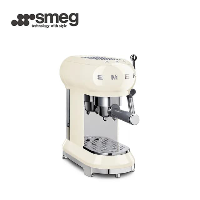 【SMEG】義大利半自動義式咖啡機-奶油色(ECF01CRUS)