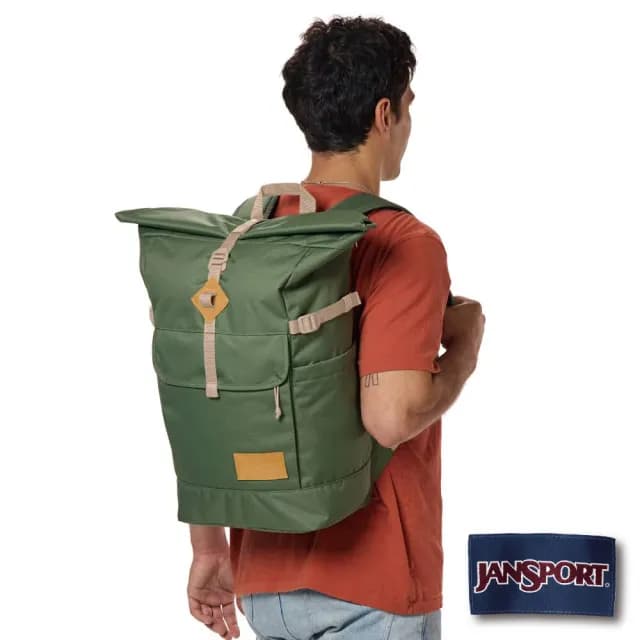 【JANSPORT】情人節禮物 HATCHET ROLLTOP 戶外系列後背包(軍綠色)