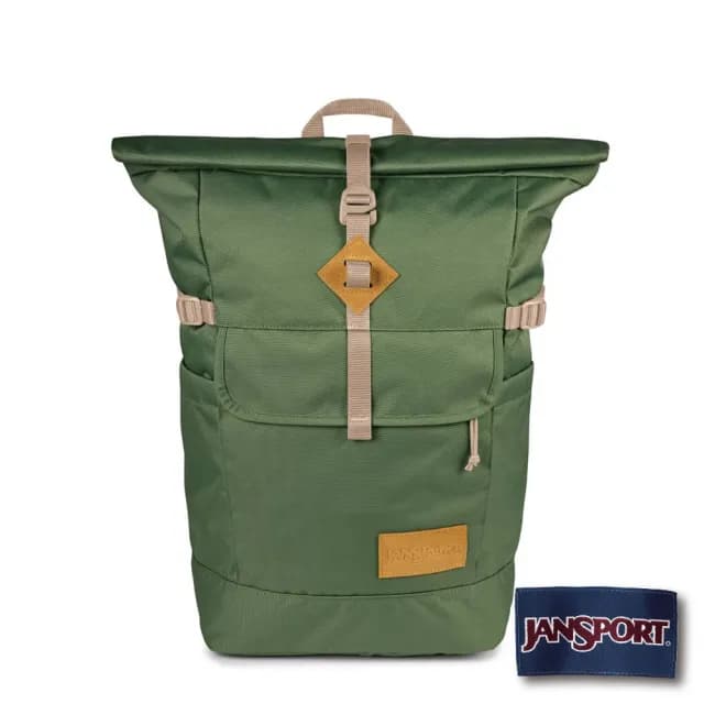 【JANSPORT】情人節禮物 HATCHET ROLLTOP 戶外系列後背包(軍綠色)