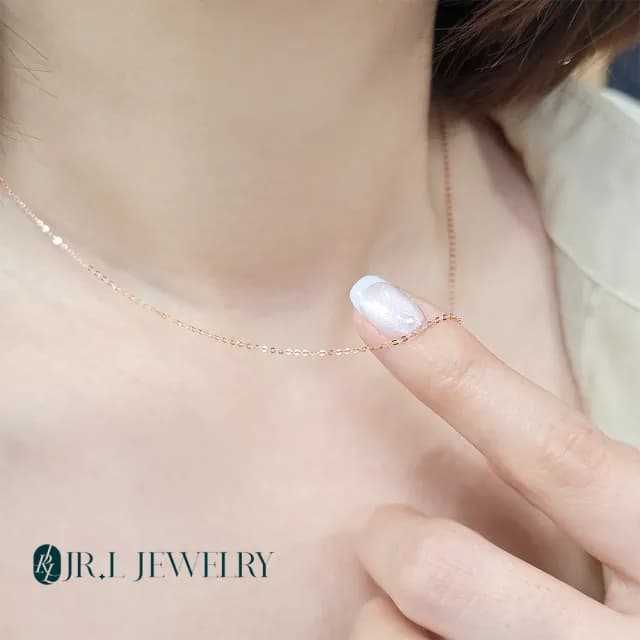 【JR.L金瑞利珠寶】週年慶 18K金項鍊 跳舞鍊 5G素鍊(18K金項鍊)