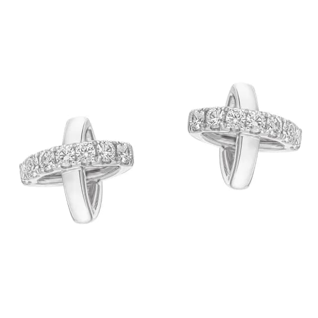 【Emperor Diamond 京華鑽石】鑽石耳環 18K金 天然鑽石 共0.08克拉 十字星光