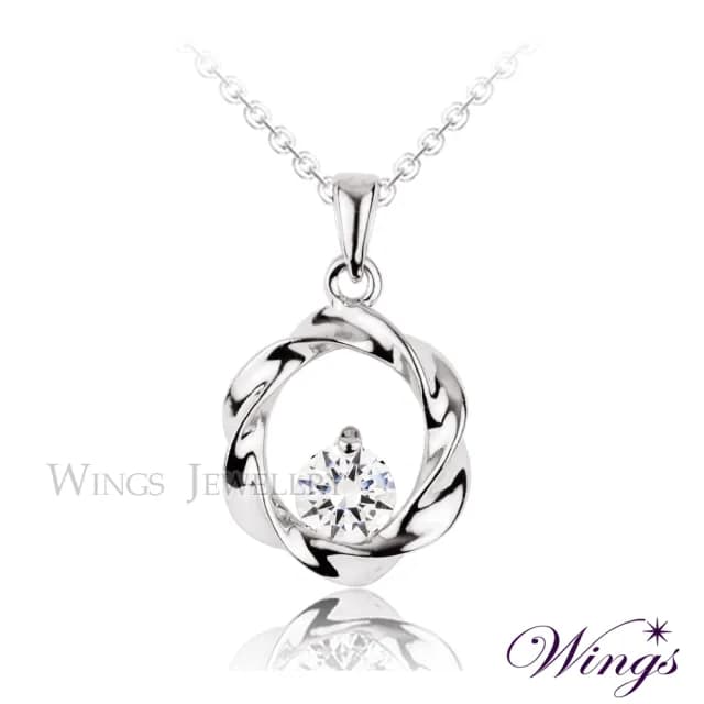 【WINGS】八心八箭項鍊《彩弧心鑽》｜0.5克拉精鍍白K金・閃耀擬真鑽(送禮 女生禮物 禮盒 情人 七夕 生日)