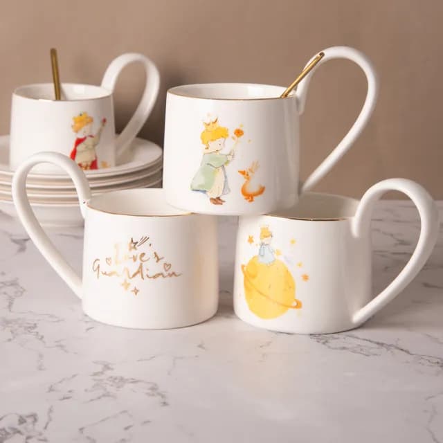 【Homely Zakka】可愛原創小王子陶瓷咖啡杯碟禮盒組270ml_4款任選(禮盒 馬克杯 咖啡杯 交換禮物 下午茶)