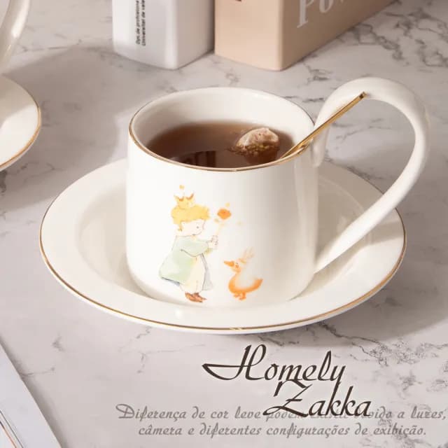 【Homely Zakka】可愛原創小王子陶瓷咖啡杯碟禮盒組270ml_4款任選(禮盒 馬克杯 咖啡杯 交換禮物 下午茶)