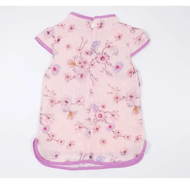 【橘魔法】牽牛花漾中式旗袍洋裝(連身洋裝 連衣裙 連身裙 女童 兒童 童裝)