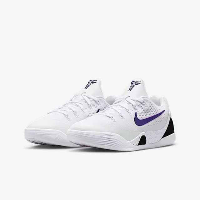 【NIKE 耐吉】Nike Kobe 9 EM Low TB White Court 白紫 籃球鞋 GS(FV3607-101)