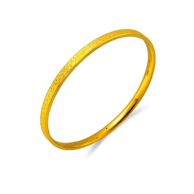 【GJS 金敬順】雙11黃金手環 有錢滾滾來 固定手圍(金重:1.48錢/+-0.03錢)