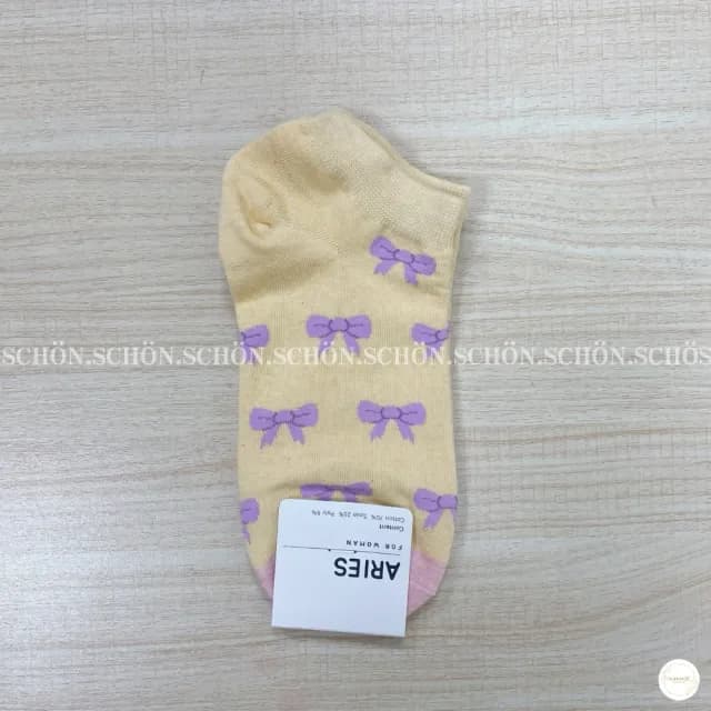 【SCHON】韓國短襪-雙色蝴蝶結(韓國襪子 可愛襪子 蝴蝶結 襪子 交換禮物 韓系襪子 東大門同款 韓國流行)