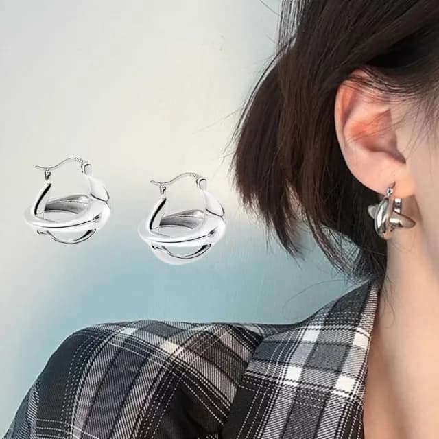 【小眾星球】歐美鏤空星球耳環1對(高級 冷淡 耳墜 飾品 耳針 耳釘 首飾 垂墜耳環 情人節 禮物)