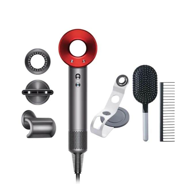 【dyson 戴森】HD08 Origin Supersonic 吹風機 溫控 負離子(瑰麗紅色 三吹嘴版)