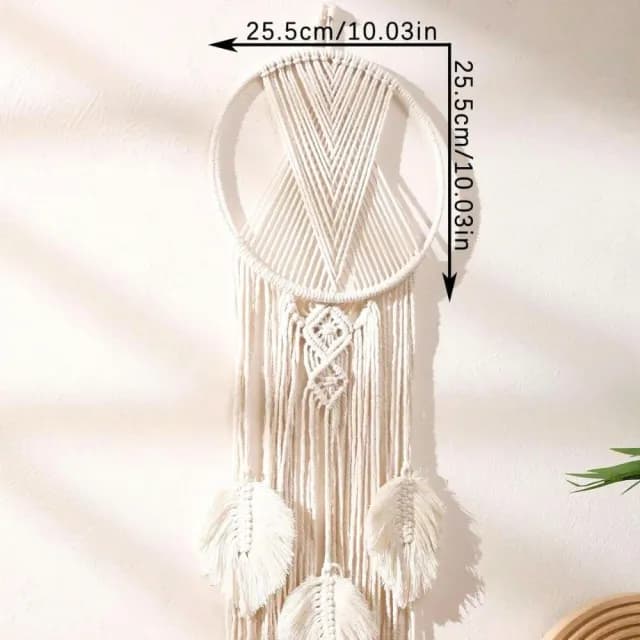 【栗子洋行】macrame手工壁幔壁掛毯裝飾慢編織壁掛掛飾壁毯樹葉彩虹(喬遷禮物朋友禮物搬家禮物)