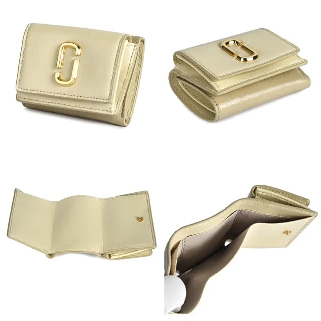 【MARC JACOBS 馬克賈伯】經典LOGO皮革三折短夾/鎖圈卡夾/零錢包(多色任選)