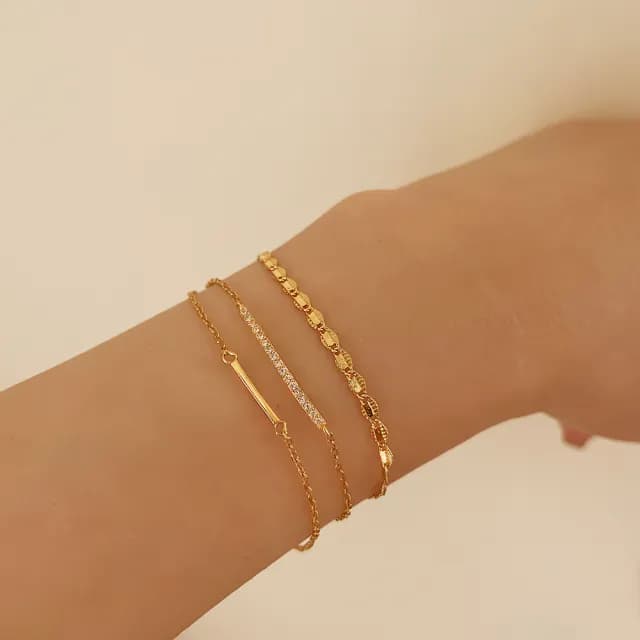 【CReAM】Undine 黃銅鍍金古典日系蕾絲花邊金色手鍊(生日 禮物 送禮 禮盒)