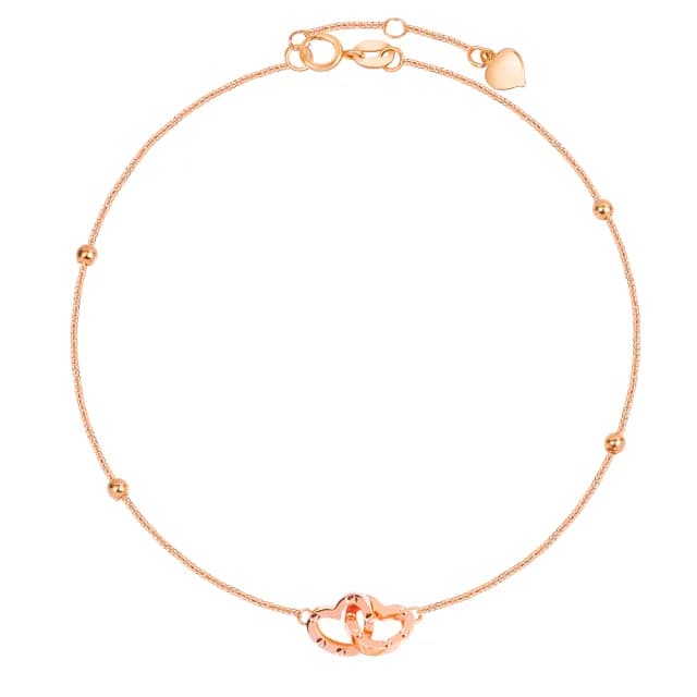 【Just Diamond】鎮金店 心緣 18K玫瑰金手鍊(網路限定)