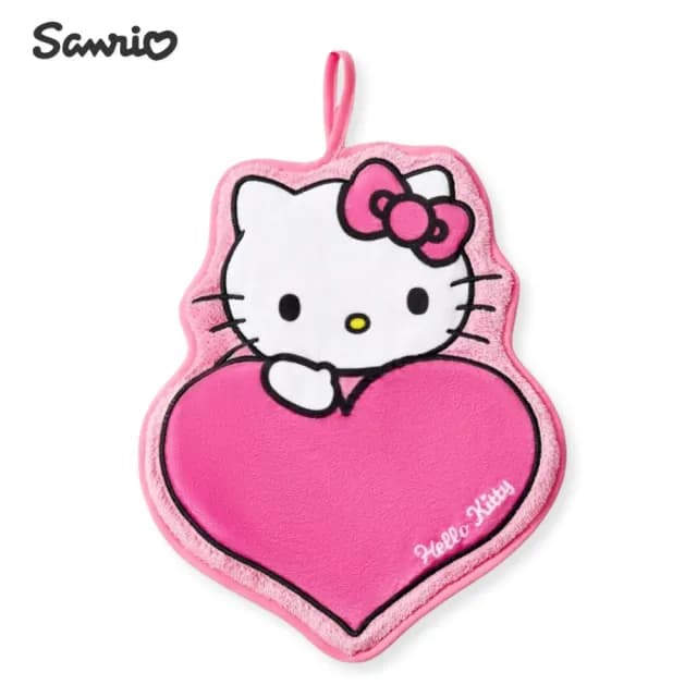 【SANRIO 三麗鷗】正版授權Hello Kitty凱蒂貓kuromi酷洛米造型擦手巾毛巾(女友女兒生日兒童交換聖誕禮物)