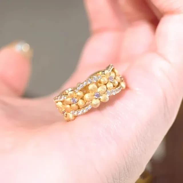 【富貴小花】金桂花開口戒指(可調節 對戒 情人節禮物 百搭飾品 閨蜜 裝飾 飾品)